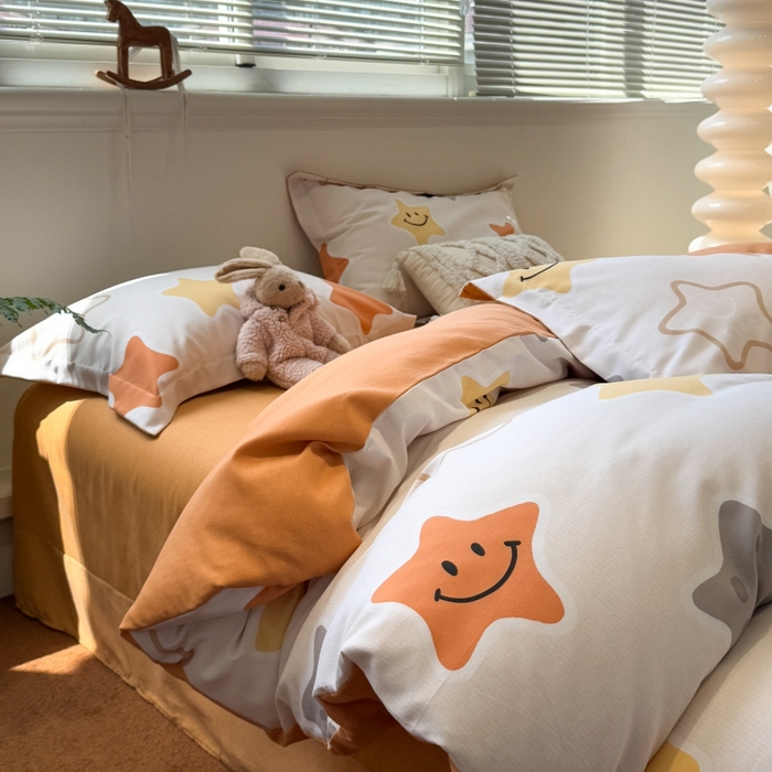 91家纺网 家纺一手货源 找家纺 棉生活家纺 2025新款铂金全棉纯棉磨毛四件套 星空之恋