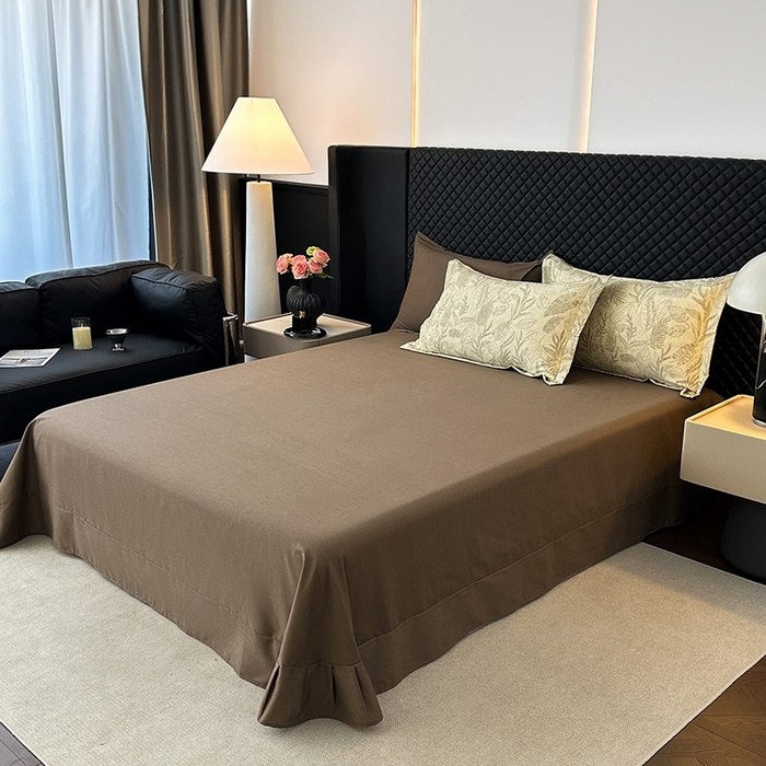 91家纺网 家纺一手货源 找家纺 棉生活家纺 2025新款铂金全棉纯棉磨毛四件套 叶之舞