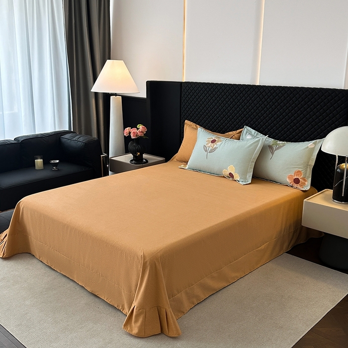 91家纺网 家纺一手货源 找家纺 棉生活家纺 2025新款铂金全棉纯棉磨毛四件套 玉兰花语