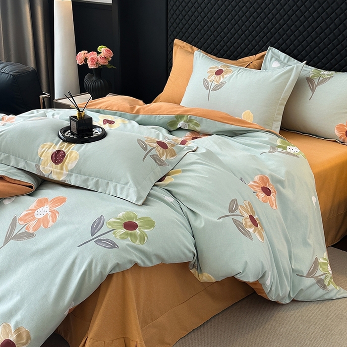 91家纺网 家纺一手货源 找家纺 棉生活家纺 2025新款铂金全棉纯棉磨毛四件套 玉兰花语