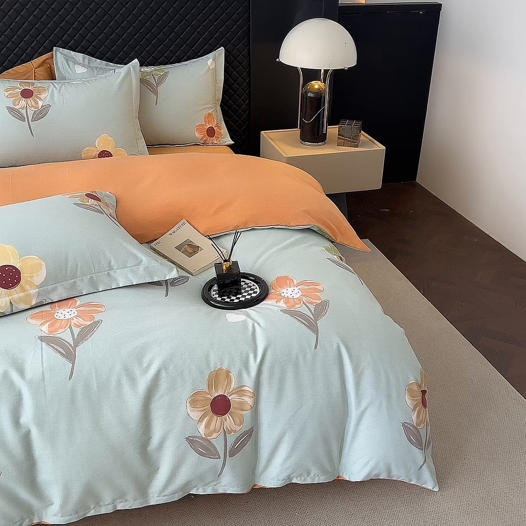 91家纺网 家纺一手货源 找家纺 棉生活家纺 2025新款铂金全棉纯棉磨毛四件套 玉兰花语