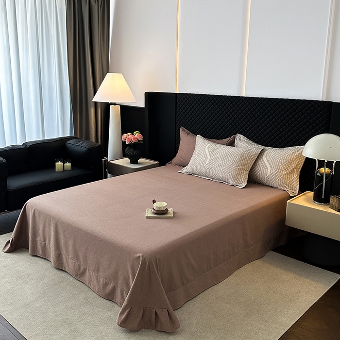 91家纺网 家纺一手货源 找家纺 棉生活家纺 2025新款铂金全棉纯棉磨毛四件套 月笼银沙