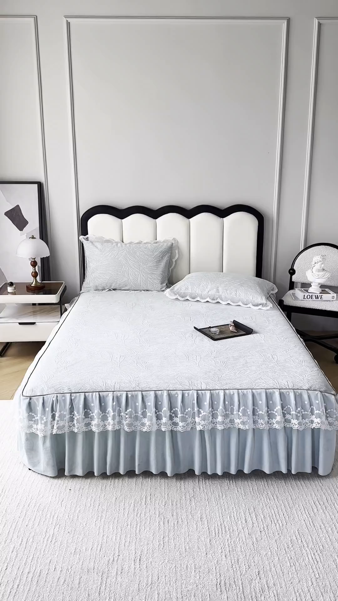 91家纺网 家纺一手货源 找家纺 手艺人家纺 2025新款雪尼尔床裙床笠 X03-绿