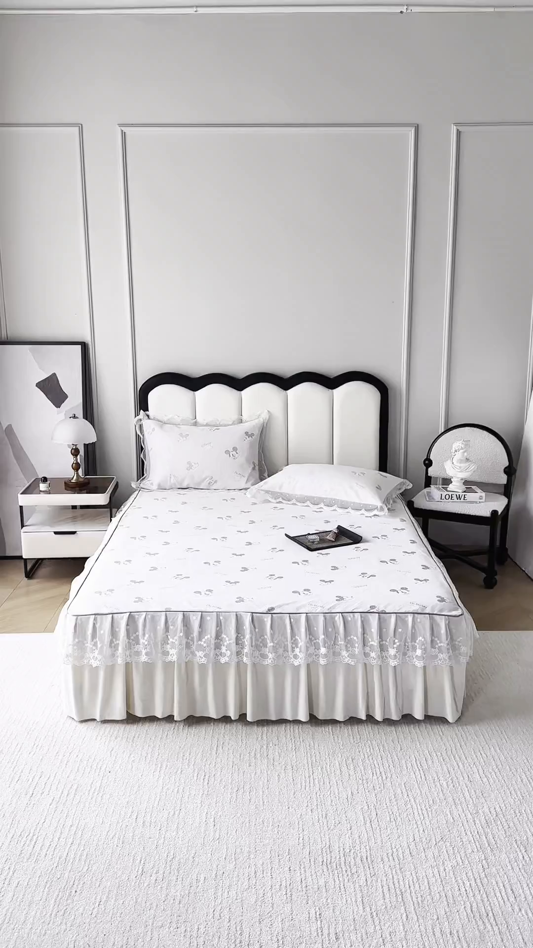 91家纺网 家纺一手货源 找家纺 手艺人家纺 2025新款雪尼尔床裙床笠 X01-米