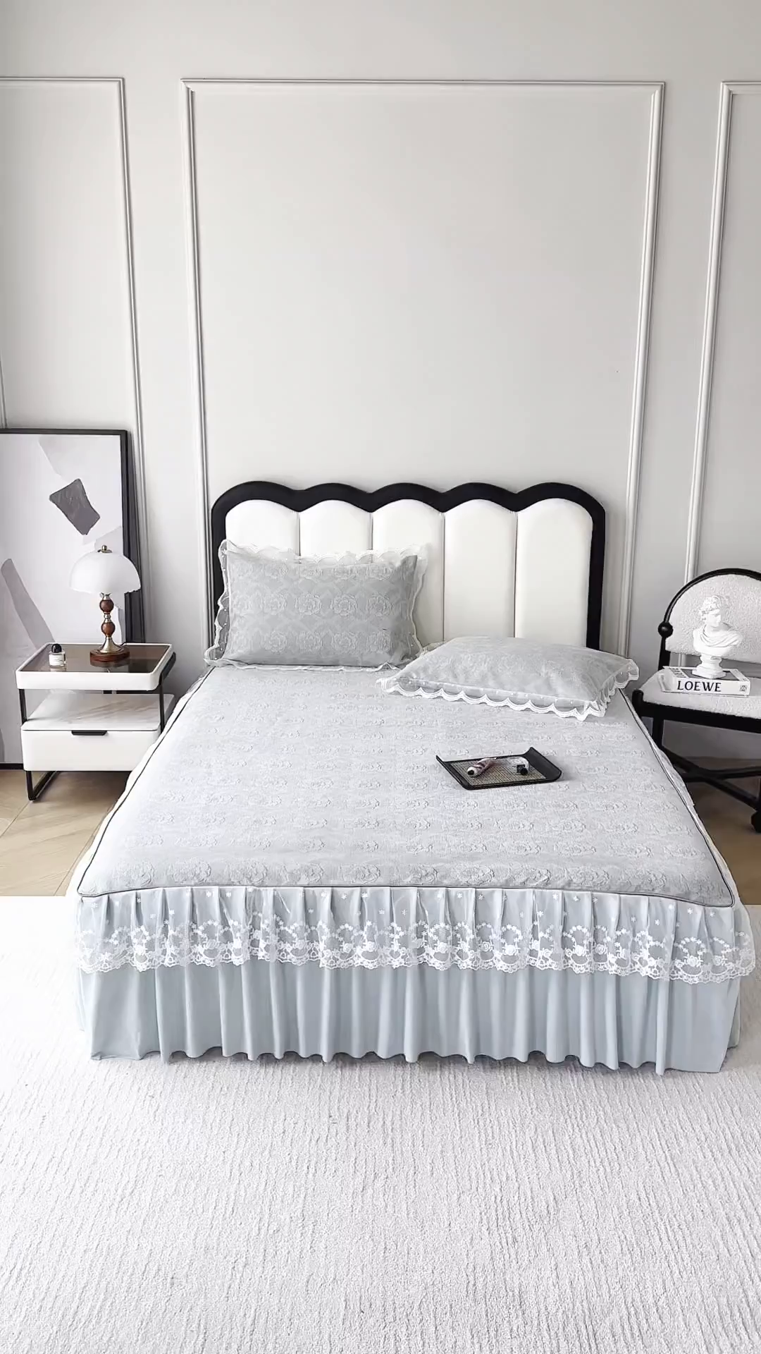 91家纺网 家纺一手货源 找家纺 手艺人家纺 2025新款雪尼尔床裙床笠 X05-绿