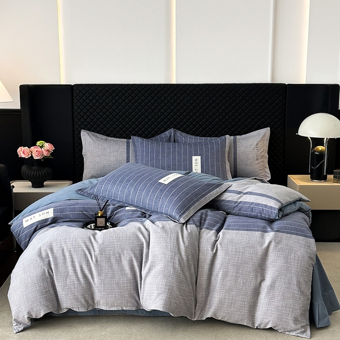 91家纺网 家纺一手货源 找家纺 棉生活家纺 2025新款铂金全棉纯棉磨毛四件套 初遇简约