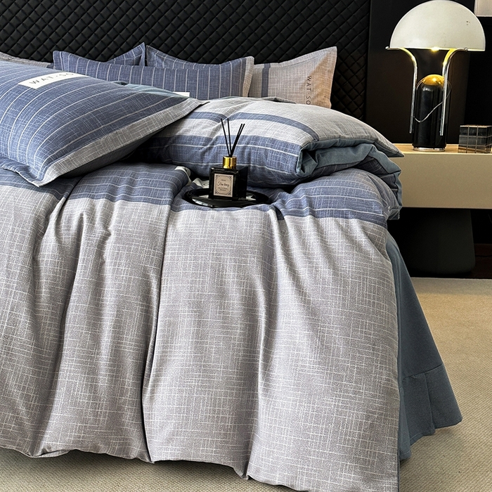 91家纺网 家纺一手货源 找家纺 棉生活家纺 2025新款铂金全棉纯棉磨毛四件套 初遇简约