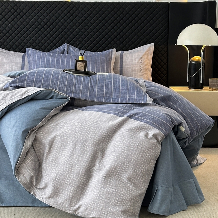 91家纺网 家纺一手货源 找家纺 棉生活家纺 2025新款铂金全棉纯棉磨毛四件套 初遇简约