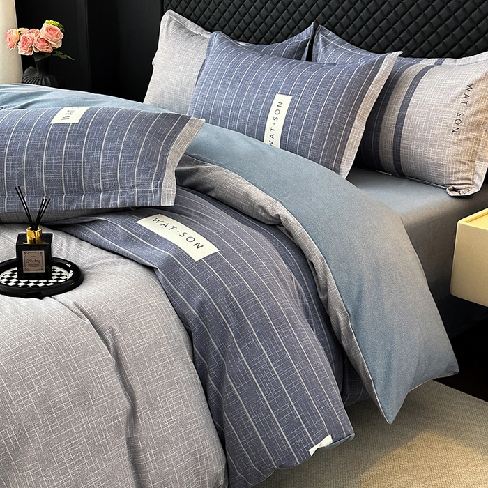 91家纺网 家纺一手货源 找家纺 棉生活家纺 2025新款铂金全棉纯棉磨毛四件套 初遇简约