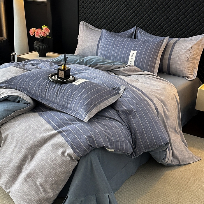 91家纺网 家纺一手货源 找家纺 棉生活家纺 2025新款铂金全棉纯棉磨毛四件套 初遇简约