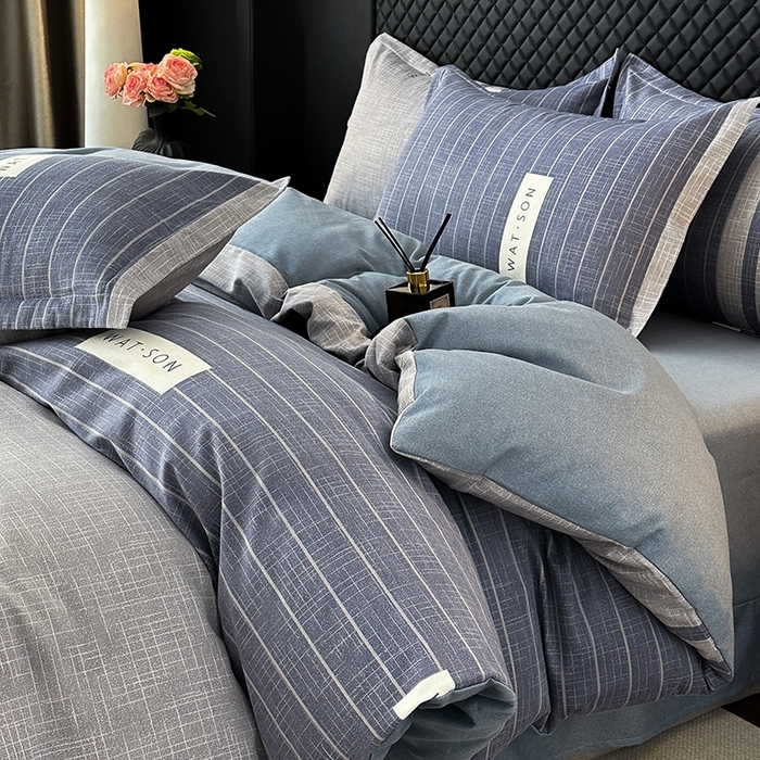 91家纺网 家纺一手货源 找家纺 棉生活家纺 2025新款铂金全棉纯棉磨毛四件套 初遇简约