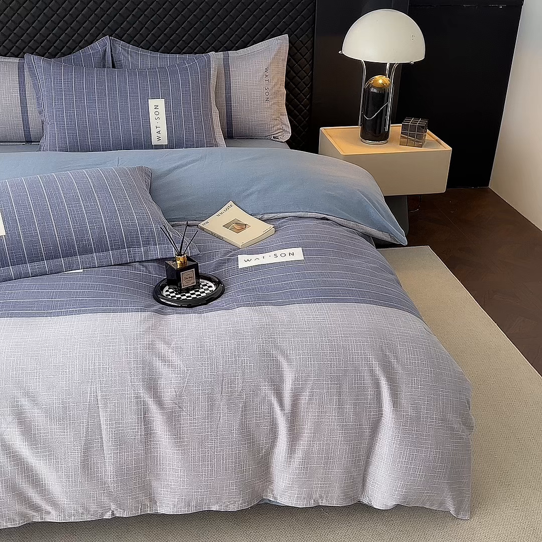 91家纺网 家纺一手货源 找家纺 棉生活家纺 2025新款铂金全棉纯棉磨毛四件套 初遇简约