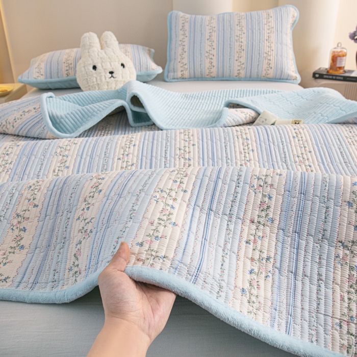 91家纺网 家纺一手货源 找家纺 （总）恒尚居 2025新款A版全棉B版牛奶绒夹棉床褥垫A类四季可用学生床垫-秋冬款三件套系列三