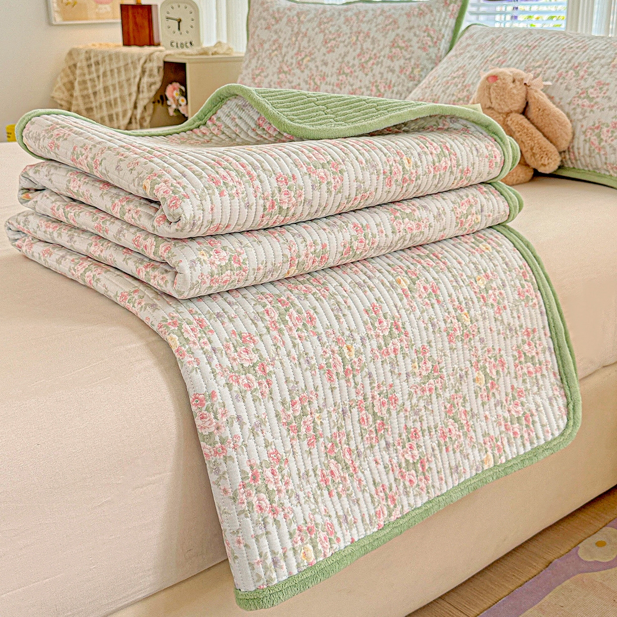 91家纺网 家纺一手货源 找家纺 （总）恒尚居 2025新款A版全棉B版牛奶绒夹棉床褥垫A类四季可用学生床垫-秋冬款三件套系列一