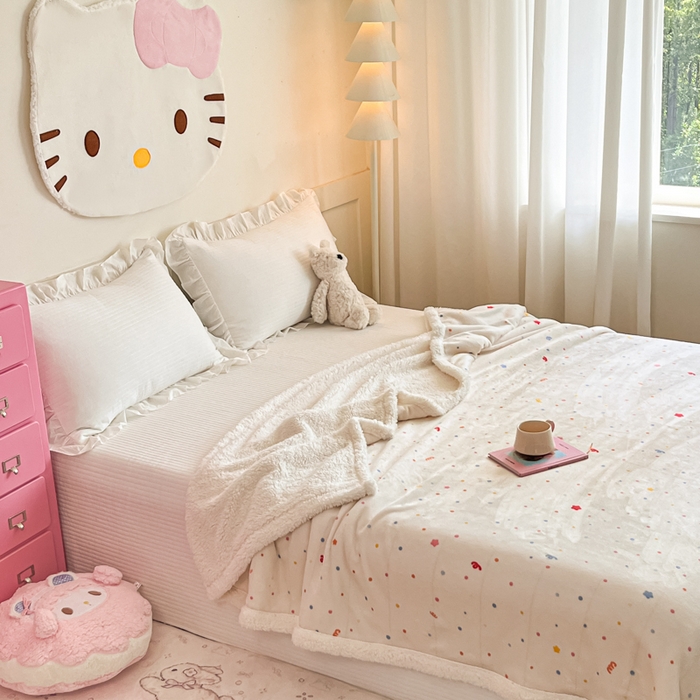 91家纺网 家纺一手货源 找家纺 川悦生活 2025新款牛奶绒羊羔绒毯子毛毯 毛毯彩虹心情