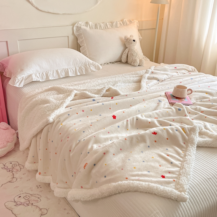 91家纺网 家纺一手货源 找家纺 川悦生活 2025新款牛奶绒羊羔绒毯子毛毯 毛毯彩虹心情