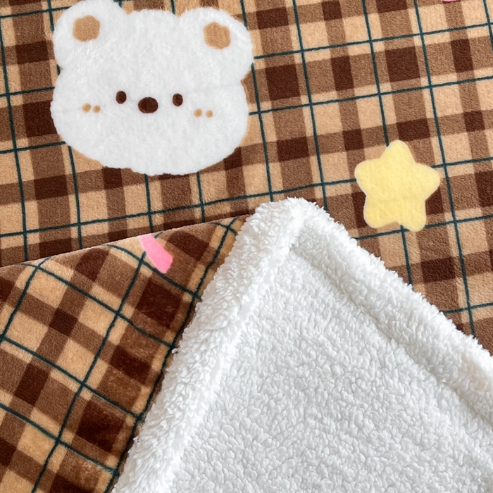 91家纺网 家纺一手货源 找家纺 川悦生活 2025新款牛奶绒羊羔绒毯子毛毯 毛毯茶酥小熊