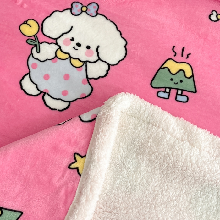 91家纺网 家纺一手货源 找家纺 川悦生活 2025新款牛奶绒羊羔绒毯子毛毯 毛毯嗨皮小奶狗