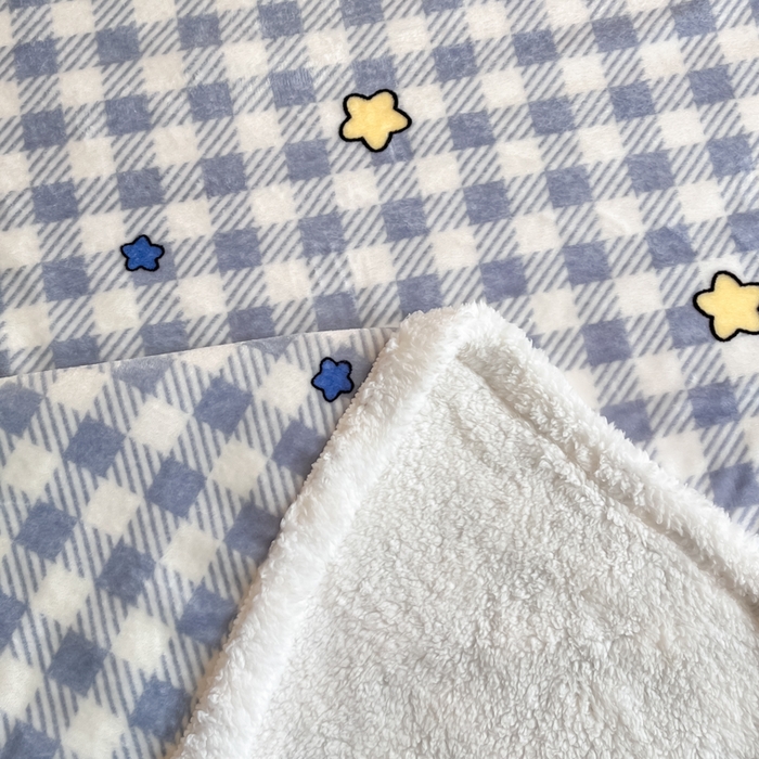 91家纺网 家纺一手货源 找家纺 川悦生活 2025新款牛奶绒羊羔绒毯子毛毯 毛毯简空星号