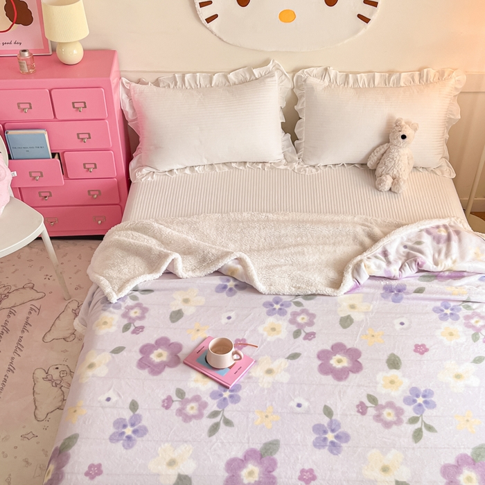 91家纺网 家纺一手货源 找家纺 川悦生活 2025新款牛奶绒羊羔绒毯子毛毯 毛毯莉莉柒缇