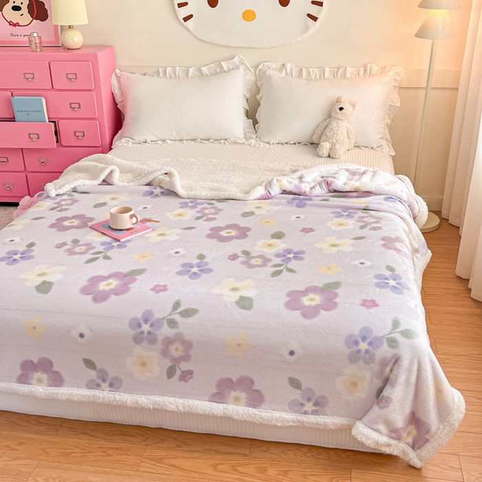 91家纺网 家纺一手货源 找家纺 川悦生活 2025新款牛奶绒羊羔绒毯子毛毯 毛毯莉莉柒缇