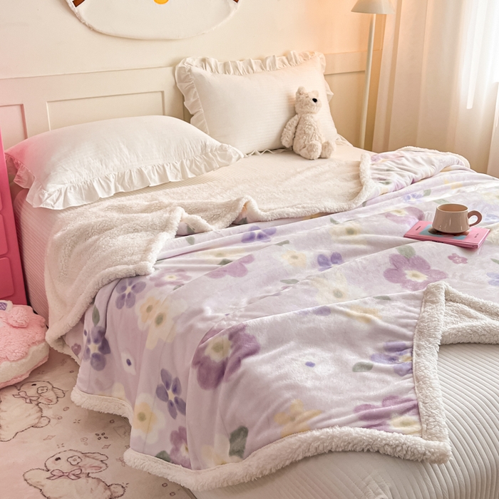 91家纺网 家纺一手货源 找家纺 川悦生活 2025新款牛奶绒羊羔绒毯子毛毯 毛毯莉莉柒缇