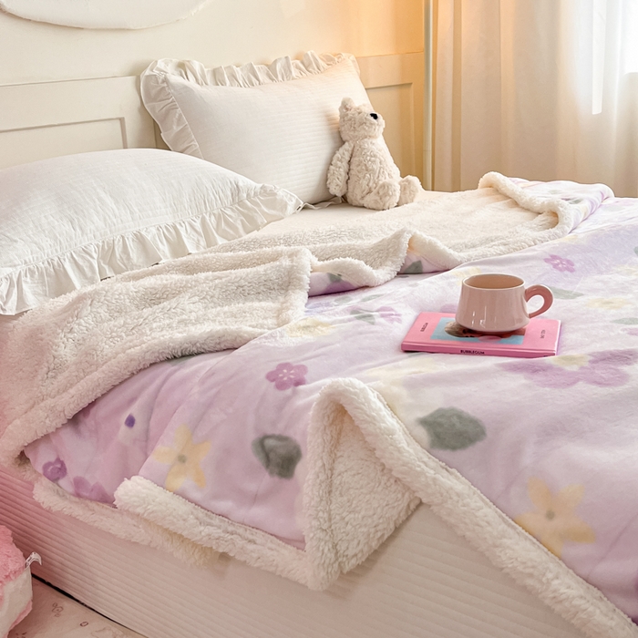 91家纺网 家纺一手货源 找家纺 川悦生活 2025新款牛奶绒羊羔绒毯子毛毯 毛毯莉莉柒缇