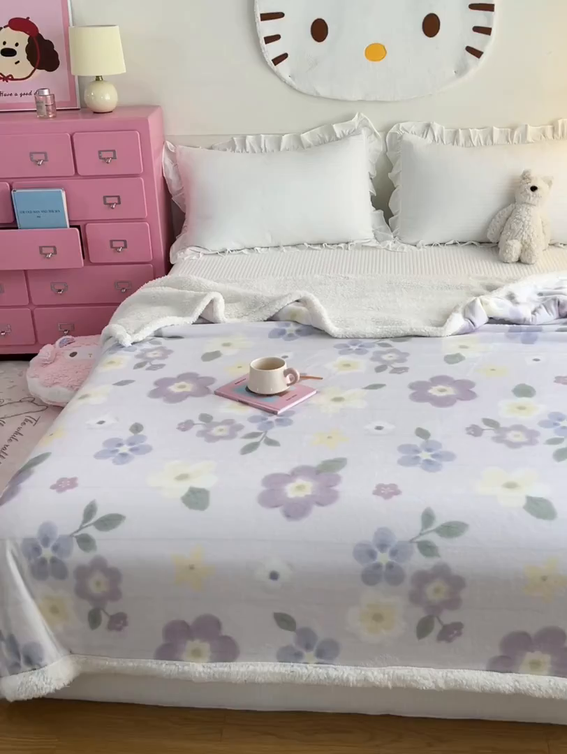 91家纺网 家纺一手货源 找家纺 川悦生活 2025新款牛奶绒羊羔绒毯子毛毯 毛毯莉莉柒缇