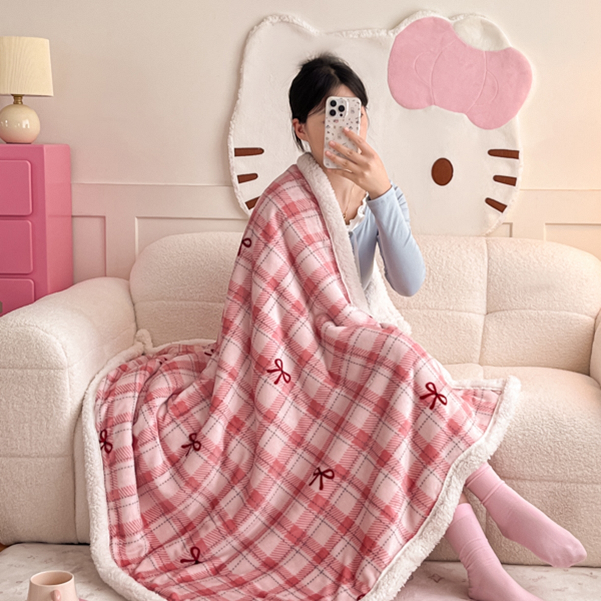 91家纺网 家纺一手货源 找家纺 川悦生活 2025新款牛奶绒羊羔绒毯子毛毯 毛毯茉莉小甜