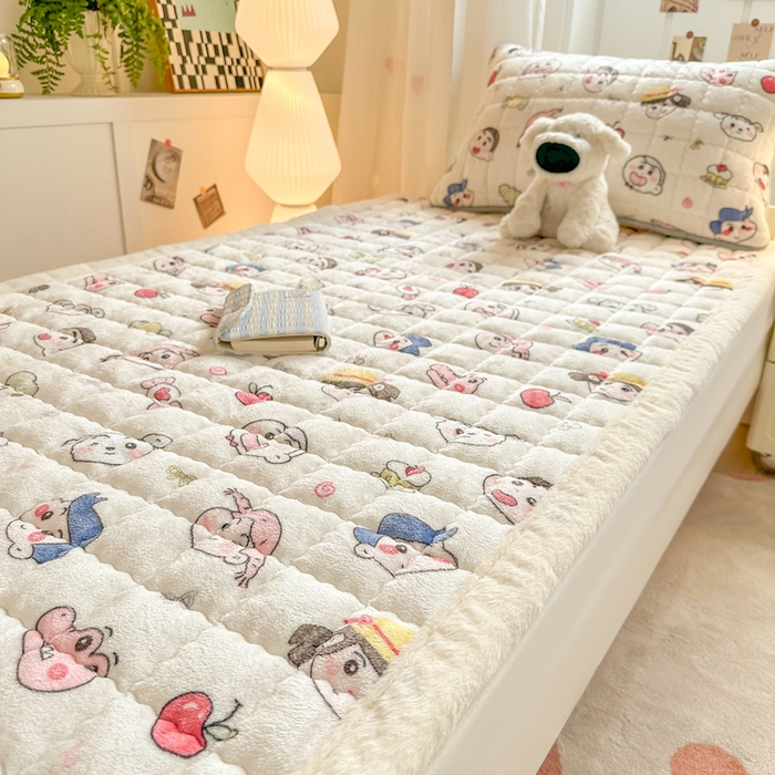 91家纺网 家纺一手货源 找家纺 韩巢家纺 2025款秋冬季上下铺牛奶绒床垫床护垫学生床褥子宿舍寝室床褥铺底 暖绒-小小新