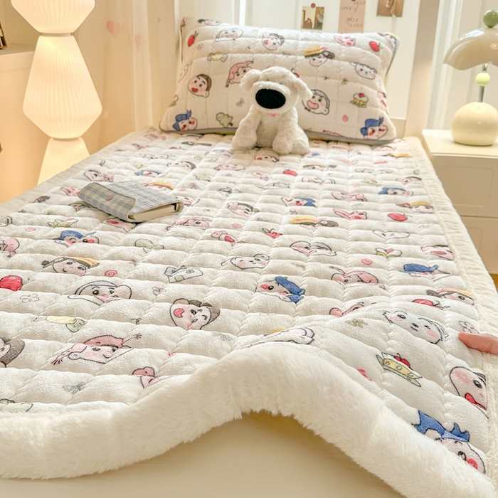 91家纺网 家纺一手货源 找家纺 韩巢家纺 2025款秋冬季上下铺牛奶绒床垫床护垫学生床褥子宿舍寝室床褥铺底 暖绒-小小新