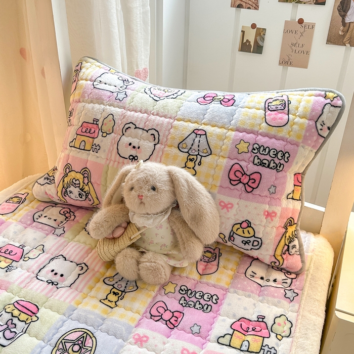 91家纺网 家纺一手货源 找家纺 （总）韩巢家纺 2025款秋冬季上下铺牛奶绒床垫床护垫学生床褥子宿舍寝室床褥铺底