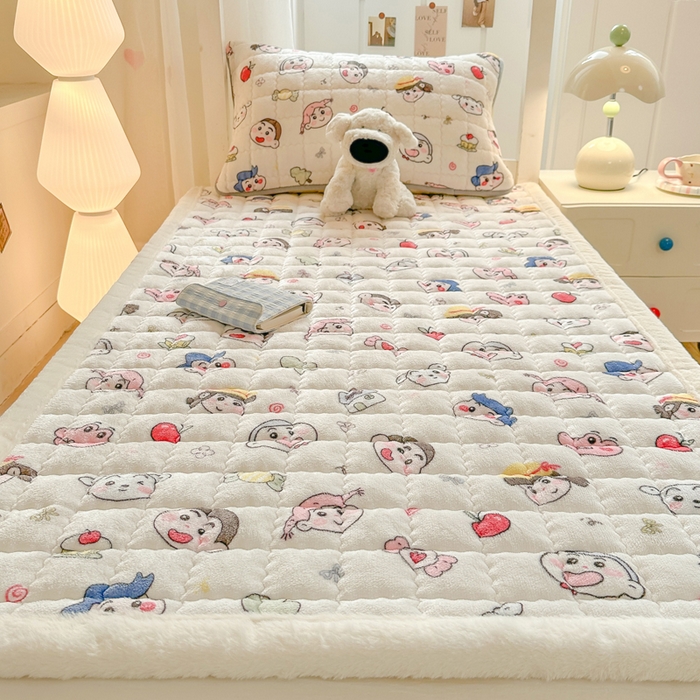 91家纺网 家纺一手货源 找家纺 韩巢家纺 2025款秋冬季上下铺牛奶绒床垫床护垫学生床褥子宿舍寝室床褥铺底 暖绒-小小新