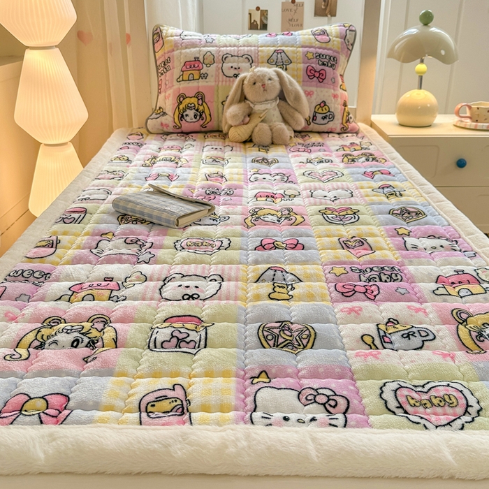 91家纺网 家纺一手货源 找家纺 （总）韩巢家纺 2025款秋冬季上下铺牛奶绒床垫床护垫学生床褥子宿舍寝室床褥铺底