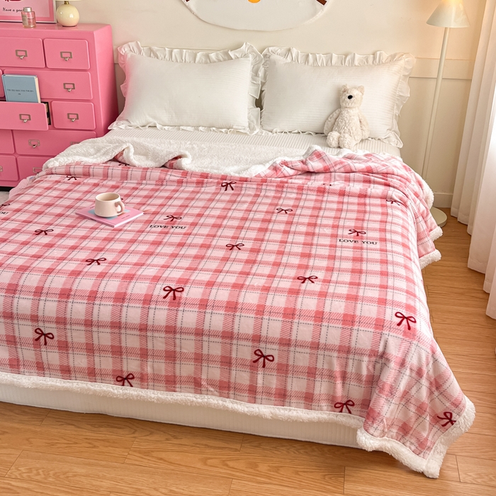 91家纺网 家纺一手货源 找家纺 川悦生活 2025新款牛奶绒羊羔绒毯子毛毯 毛毯茉莉小甜