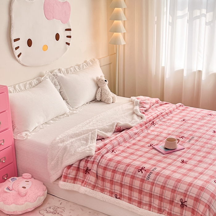 91家纺网 家纺一手货源 找家纺 川悦生活 2025新款牛奶绒羊羔绒毯子毛毯 毛毯茉莉小甜