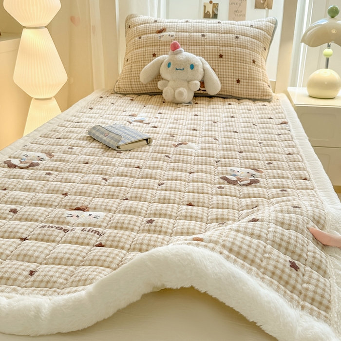 91家纺网 家纺一手货源 找家纺 韩巢家纺 2025款秋冬季上下铺牛奶绒床垫床护垫学生床褥子宿舍寝室床褥铺底 暖绒-可爱猫星