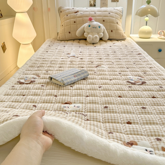 韩巢家纺 2025款秋冬季上下铺牛奶绒床垫床护垫学生床褥子宿舍寝室床褥铺底 暖绒-可爱猫星