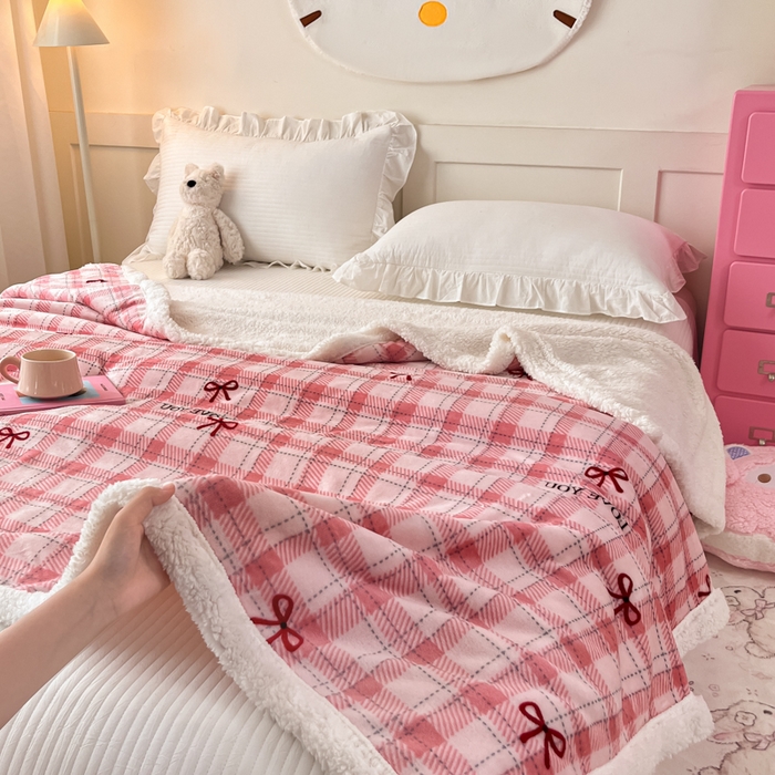 91家纺网 家纺一手货源 找家纺 川悦生活 2025新款牛奶绒羊羔绒毯子毛毯 毛毯茉莉小甜