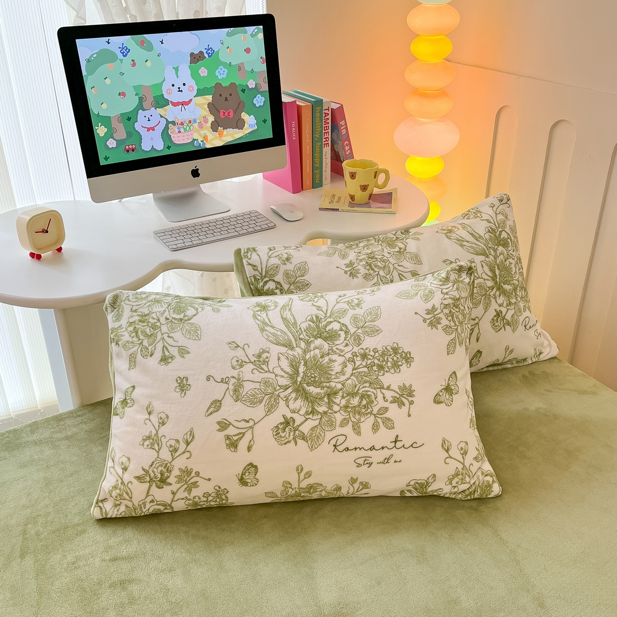 91家纺网 家纺一手货源 找家纺 启发 2025新款高克重小清新牛奶绒印花四件套 法式浪漫