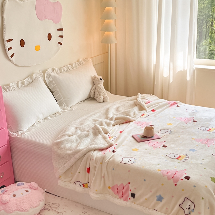 91家纺网 家纺一手货源 找家纺 川悦生活 2025新款牛奶绒羊羔绒毯子毛毯 毛毯奶粉西高地