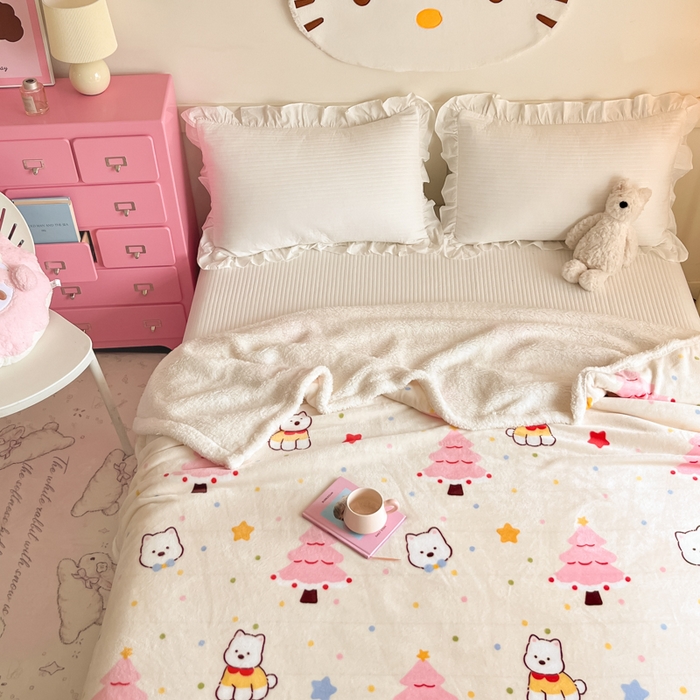 91家纺网 家纺一手货源 找家纺 川悦生活 2025新款牛奶绒羊羔绒毯子毛毯 毛毯奶粉西高地