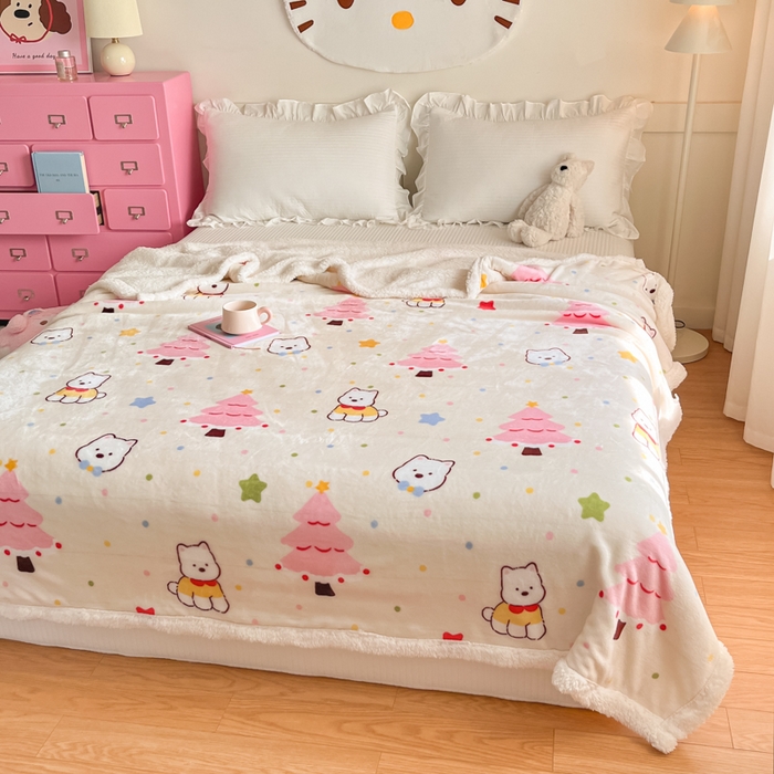 91家纺网 家纺一手货源 找家纺 川悦生活 2025新款牛奶绒羊羔绒毯子毛毯 毛毯奶粉西高地