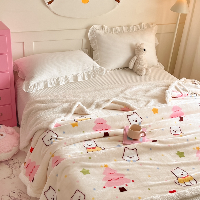 91家纺网 家纺一手货源 找家纺 川悦生活 2025新款牛奶绒羊羔绒毯子毛毯 毛毯奶粉西高地