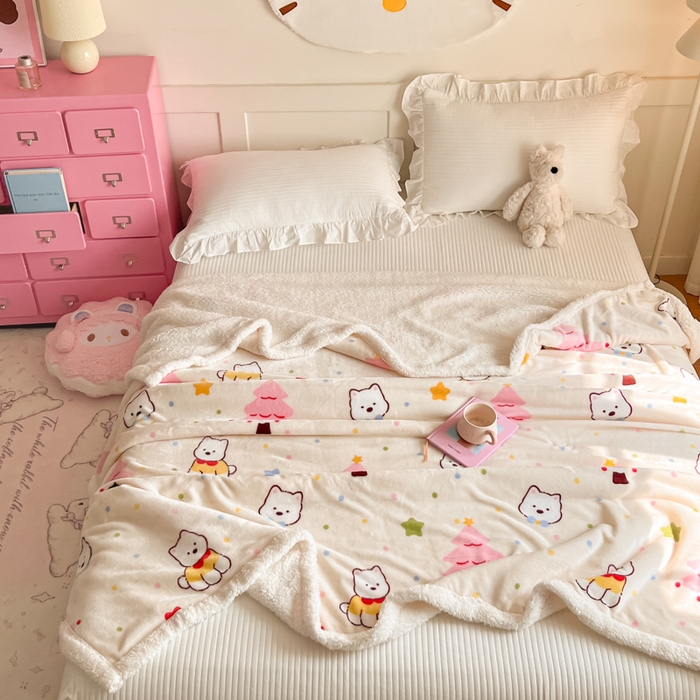 91家纺网 家纺一手货源 找家纺 川悦生活 2025新款牛奶绒羊羔绒毯子毛毯 毛毯奶粉西高地