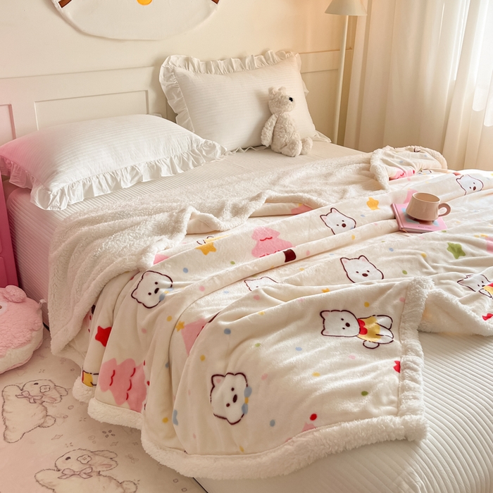 91家纺网 家纺一手货源 找家纺 川悦生活 2025新款牛奶绒羊羔绒毯子毛毯 毛毯奶粉西高地