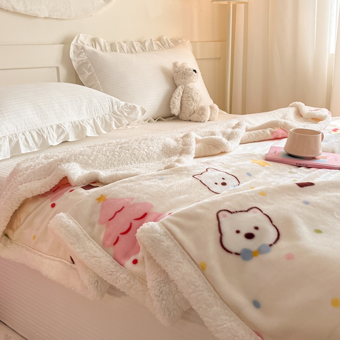 91家纺网 家纺一手货源 找家纺 川悦生活 2025新款牛奶绒羊羔绒毯子毛毯 毛毯奶粉西高地