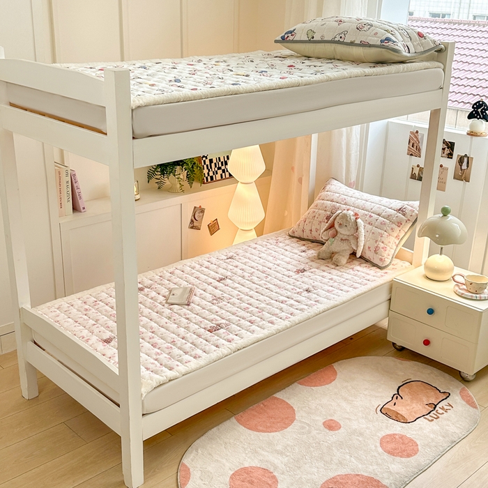 91家纺网 家纺一手货源 找家纺 韩巢家纺 2025款秋冬季上下铺牛奶绒床垫床护垫学生床褥子宿舍寝室床褥铺底 暖绒-小兔舞