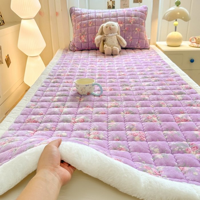 韩巢家纺 2025款秋冬季上下铺牛奶绒床垫床护垫学生床褥子宿舍寝室床褥铺底 暖绒-罗兰雨