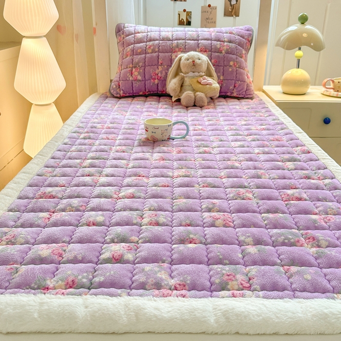 91家纺网 家纺一手货源 找家纺 韩巢家纺 2025款秋冬季上下铺牛奶绒床垫床护垫学生床褥子宿舍寝室床褥铺底 暖绒-罗兰雨